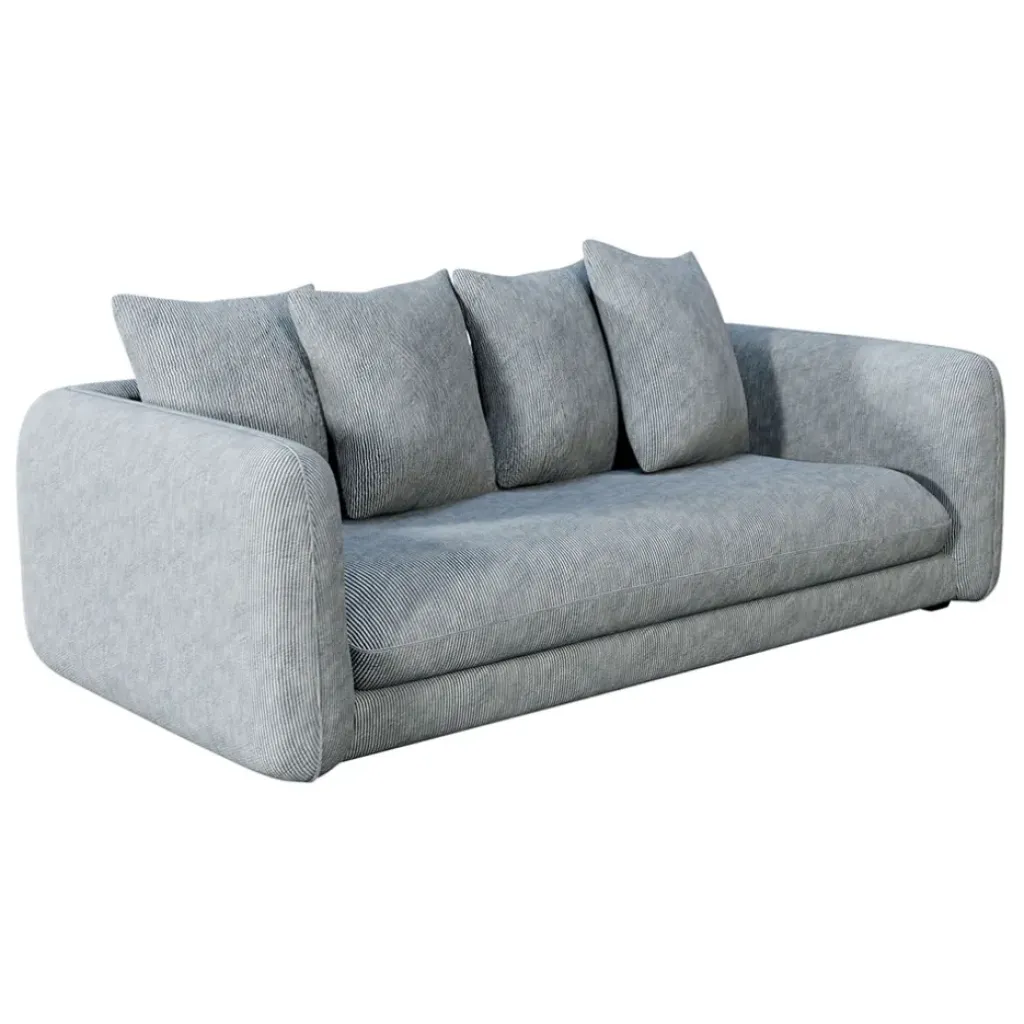Fabrique de Styles Canapé fixe 3 places Basile - Effet Velours Côtelé - Fjord Écru* Canapés Fixes