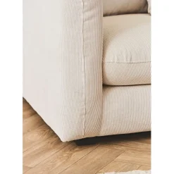 Fabrique de Styles Canapé fixe 3 places Basile - Effet Velours Côtelé - Fjord Écru* Canapés Fixes