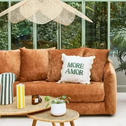 Fabrique de Styles Canapé fixe 3 places Basile - Velours Texturé - Perfect Harmony Écureuil* Canapés Fixes