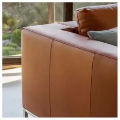 Fabrique de Styles Canapé fixe 3 places en cuir vintage cognac - Montino* Canapés Fixes