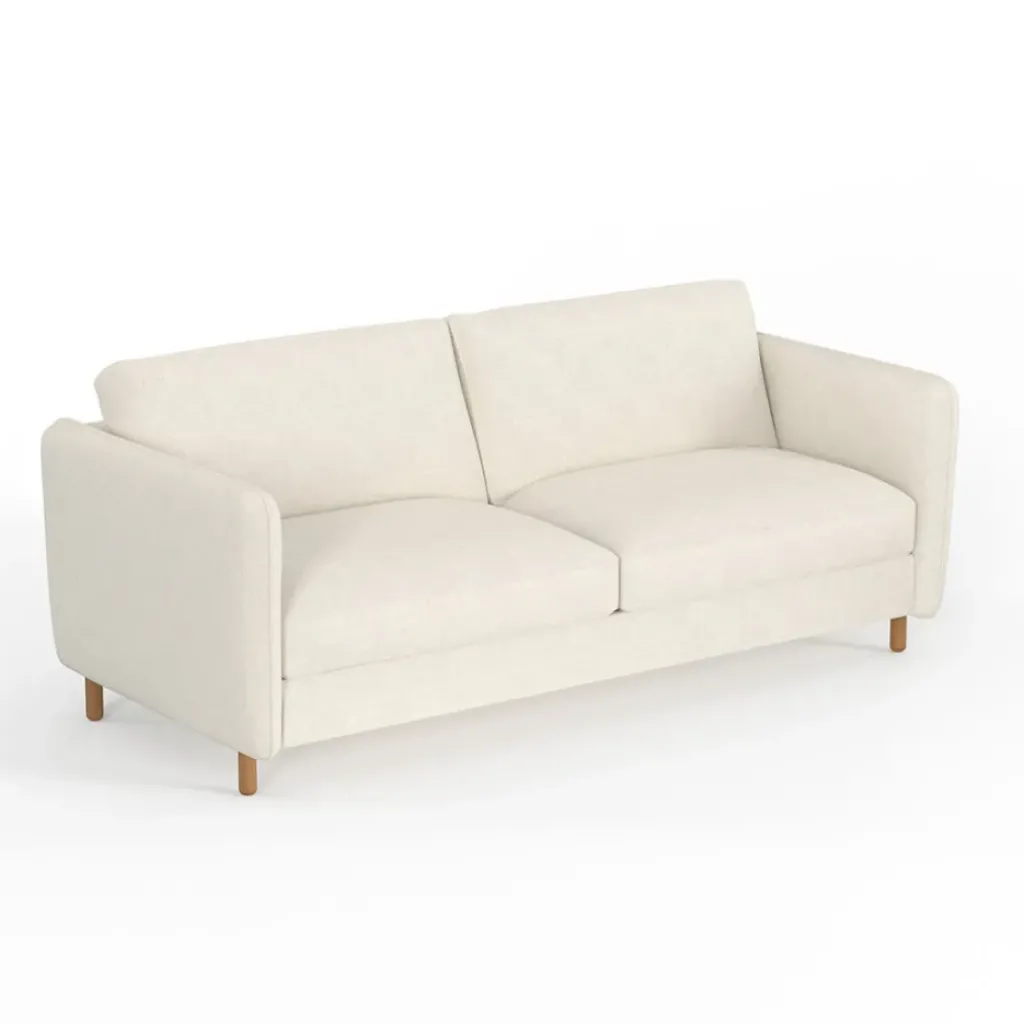 Fabrique de Styles Canapé fixe 4 places Gustave - Velours Texturé - Dany Ecru* Canapés Fixes