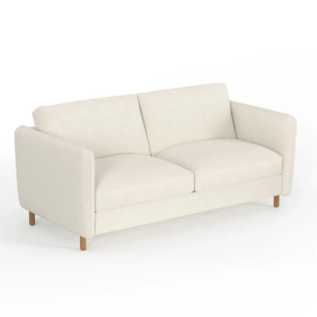 Fabrique de Styles Canapé fixe 4 places Gustave - Velours Texturé - Dany Ecru* Canapés Fixes
