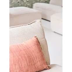 Fabrique de Styles Canapé modulable 4 places avec pouf ivoire - Aubin* Canapés Modulables