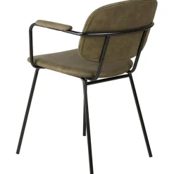 Fabrique de Styles Chaise avec accoudoirs en tissu effet daim kaki - Aston* Chaises