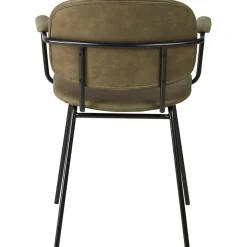 Fabrique de Styles Chaise avec accoudoirs en tissu effet daim kaki - Aston* Chaises