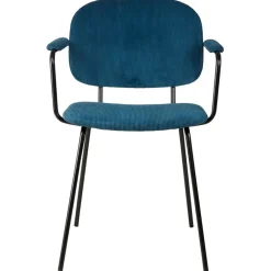 Fabrique de Styles Chaise avec accoudoirs en velours côtelé foncé - Aston* Chaises