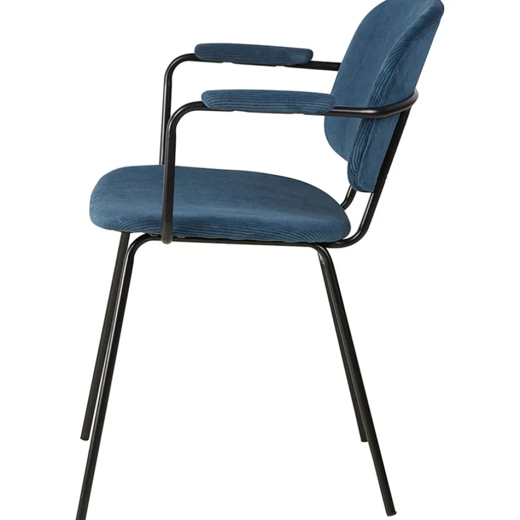 Fabrique de Styles Chaise avec accoudoirs en velours côtelé foncé - Aston* Chaises