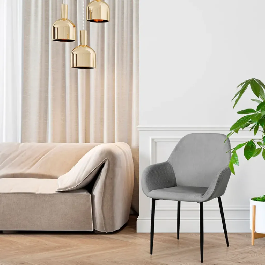 Fabrique de Styles Chaise avec accoudoirs en velours côtelé - Julia* Chaises