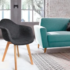 Fabrique de Styles Chaise avec accoudoirs en tissu grosse maille - Scarlett* Chaises