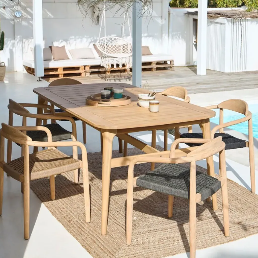 Fabrique de Styles Chaise avec accoudoirs en bois d'eucalyptus sable - Anam* Chaises