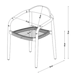 Fabrique de Styles Chaise avec accoudoirs en bois d' eucalyptus noir - Anam* Chaises