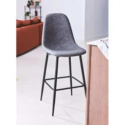 Fabrique de Styles Chaise de bar effet cuir h70cm - Amber* Tabourets Et Chaises De Bar