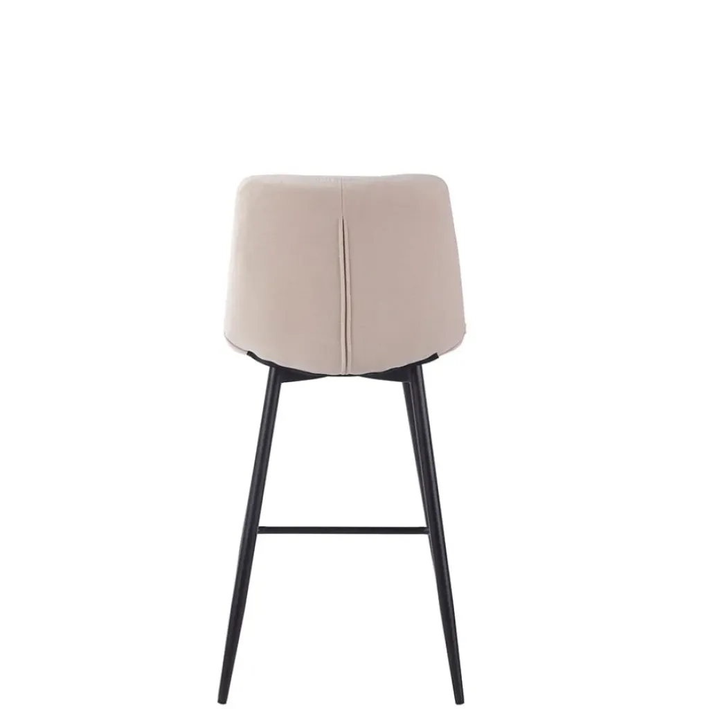 Fabrique de Styles Chaise de bar en tissu matelassé blanc - Lilly* Tabourets Et Chaises De Bar