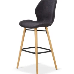 Fabrique de Styles Chaise de bar en tissu soft touch h65cm - Keri* Tabourets Et Chaises De Bar