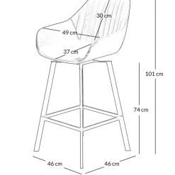 Fabrique de Styles Chaise de bar pivotante effet cuir h75cm - Moss* Tabourets Et Chaises De Bar