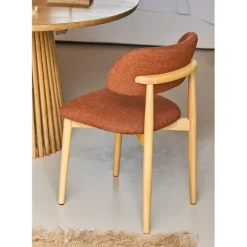 Fabrique de Styles Chaise de salle à manger en tissu et hévéa - Elsy* Chaises