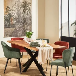 Fabrique de Styles Chaise de salle à manger en velours côtelé - Holden* Chaises