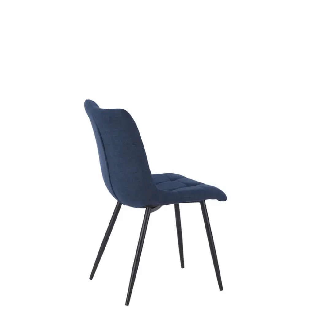Fabrique de Styles Chaise de salle à manger en tissu matelassé bleu - Lilly* Chaises