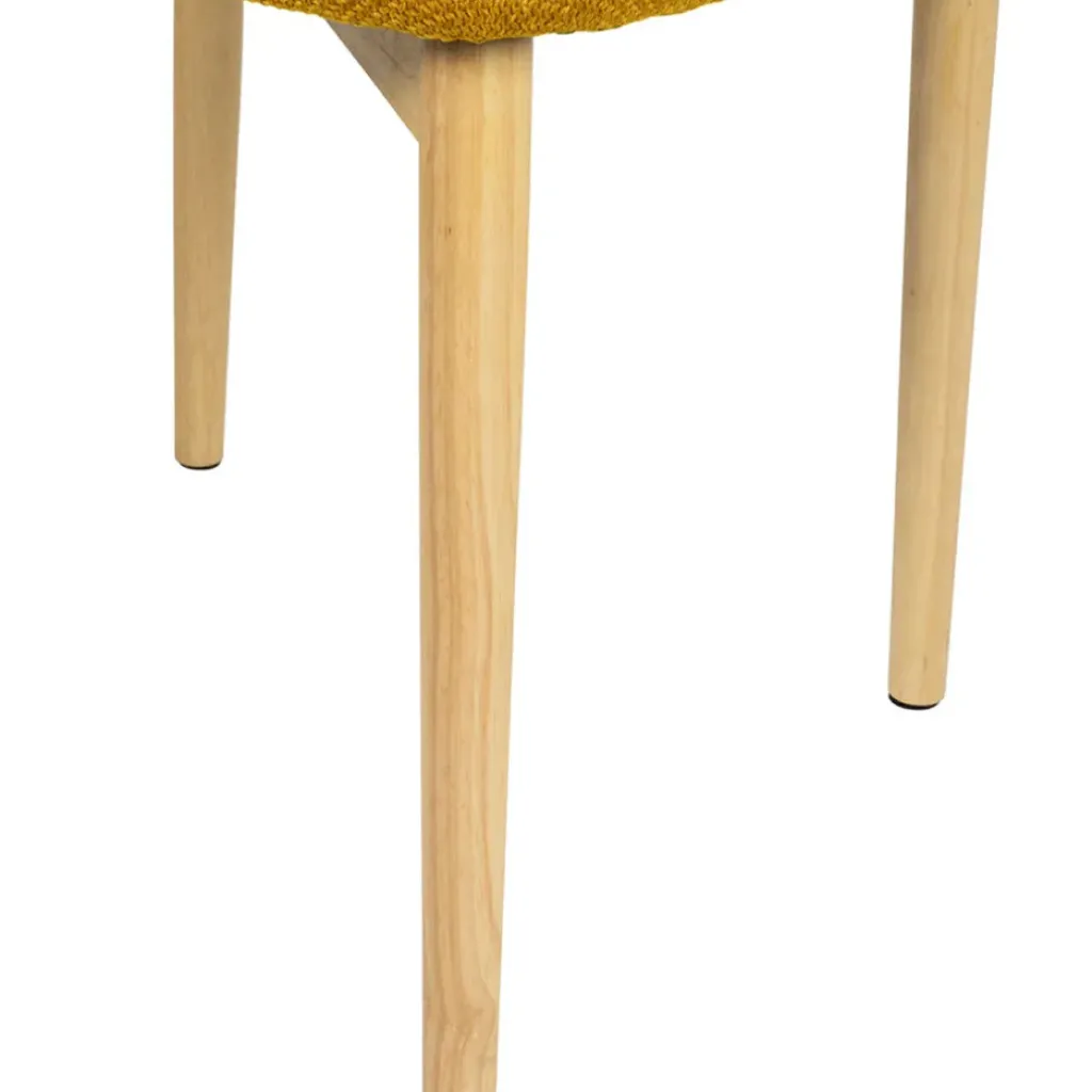 Fabrique de Styles Chaise de salle à manger en tissu et hévéa - Elsy* Chaises