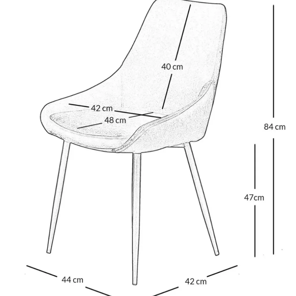 Fabrique de Styles Chaise de salle à manger en tissu - Ben* Chaises