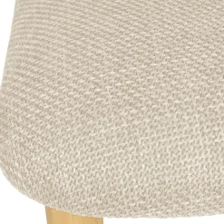 Fabrique de Styles Chaise de salle à manger en tissu beige et hévéa - Elsy* Chaises