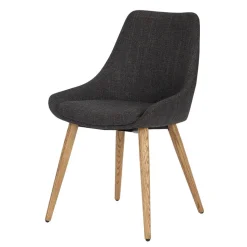 Fabrique de Styles Chaise de salle à manger en tissu anthracite - Ben* Chaises