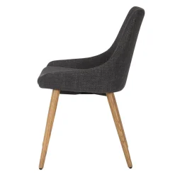 Fabrique de Styles Chaise de salle à manger en tissu anthracite - Ben* Chaises