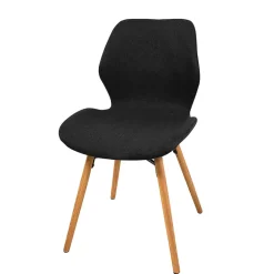 Fabrique de Styles Chaise de salle en manger en tissu noir - Gloria* Chaises