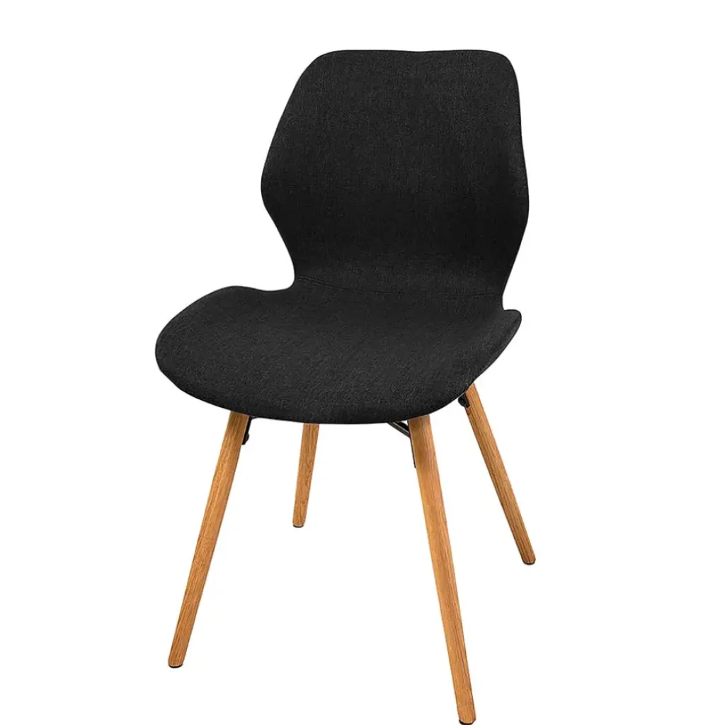 Fabrique de Styles Chaise de salle en manger en tissu noir - Gloria* Chaises