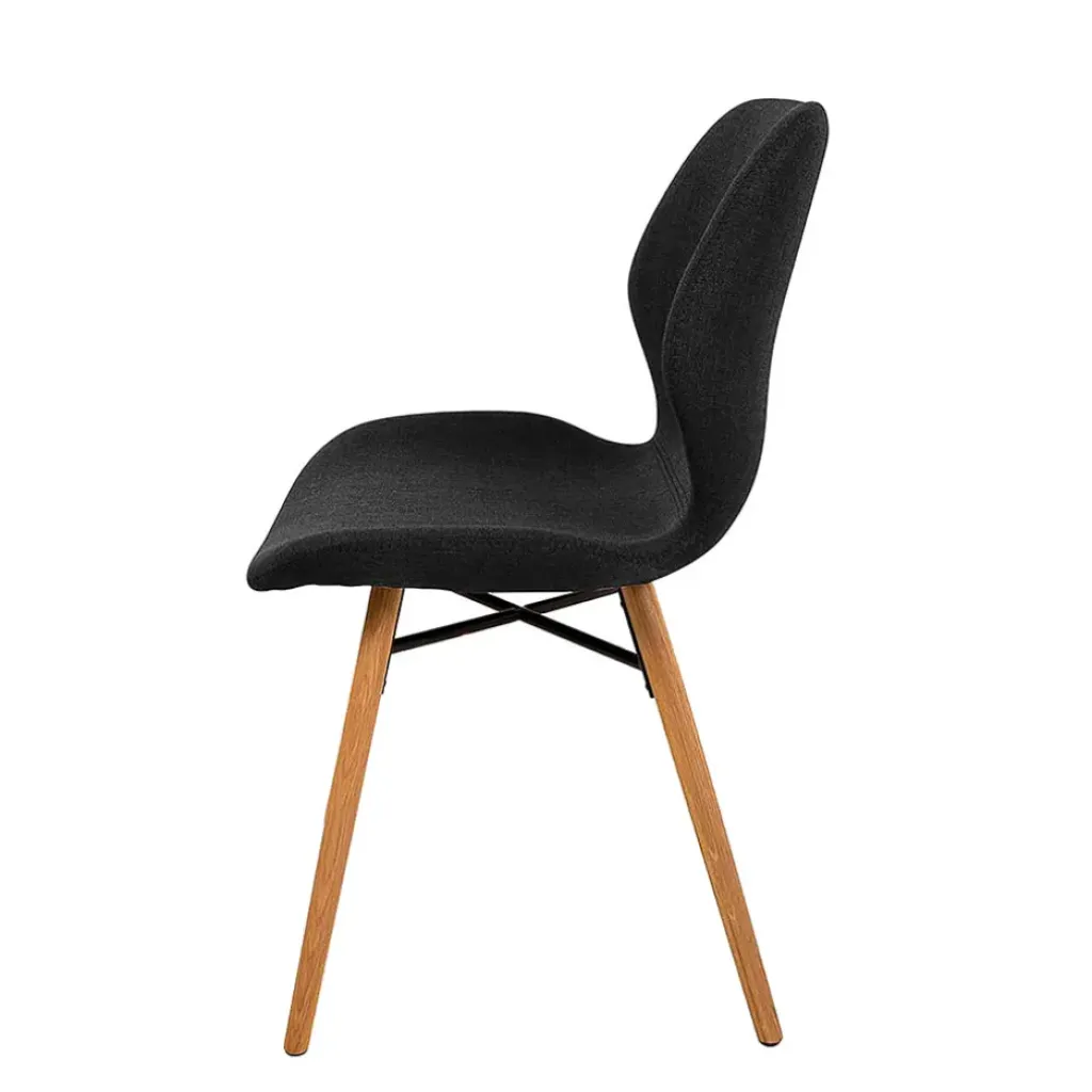 Fabrique de Styles Chaise de salle en manger en tissu noir - Gloria* Chaises