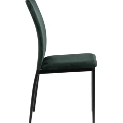 Fabrique de Styles Chaise salle à manger en tissu vert fonce - Demia* Chaises