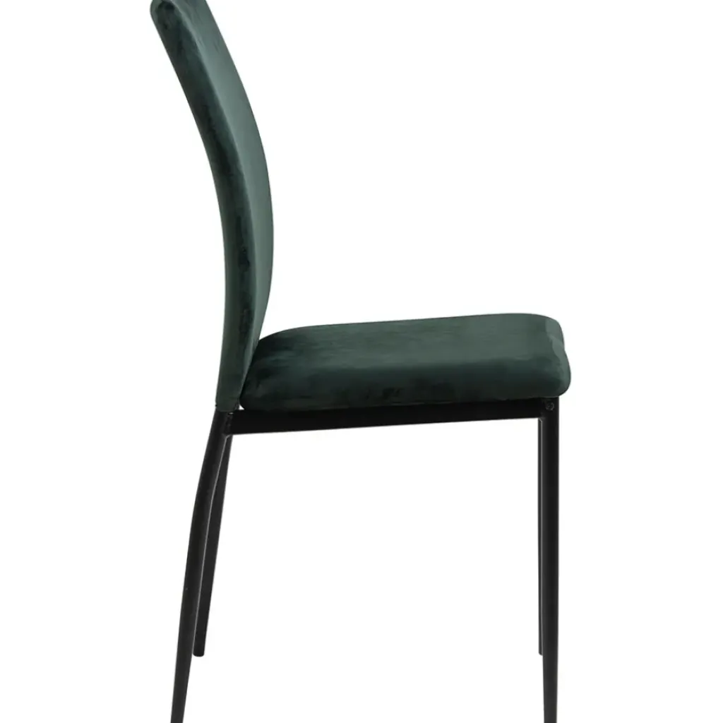 Fabrique de Styles Chaise salle à manger en tissu vert fonce - Demia* Chaises