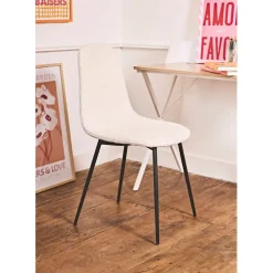 Fabrique de Styles Chaise salle à manger en velours côtelé beige - Scarlett* Chaises