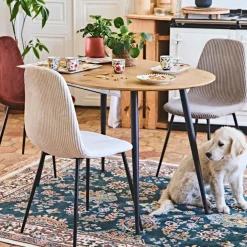 Fabrique de Styles Chaise salle à manger en velours côtelé - Scarlett* Chaises