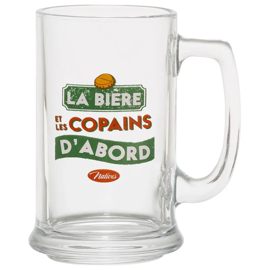 Fabrique de Styles Chope vert et rouge 40cl - Copains D'Abord* Verres À Alcool