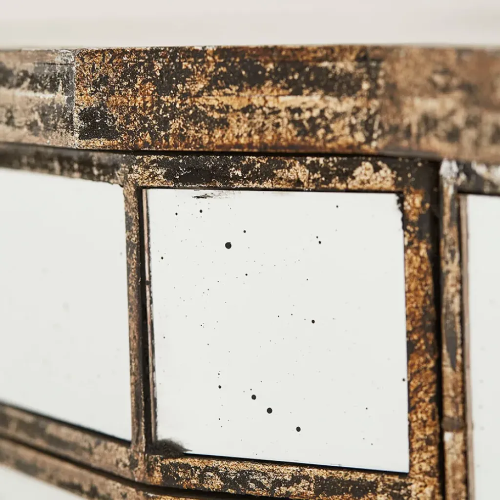 Fabrique de Styles Commode en bois miroir patine 4 tiroirs H88cm* Commodes