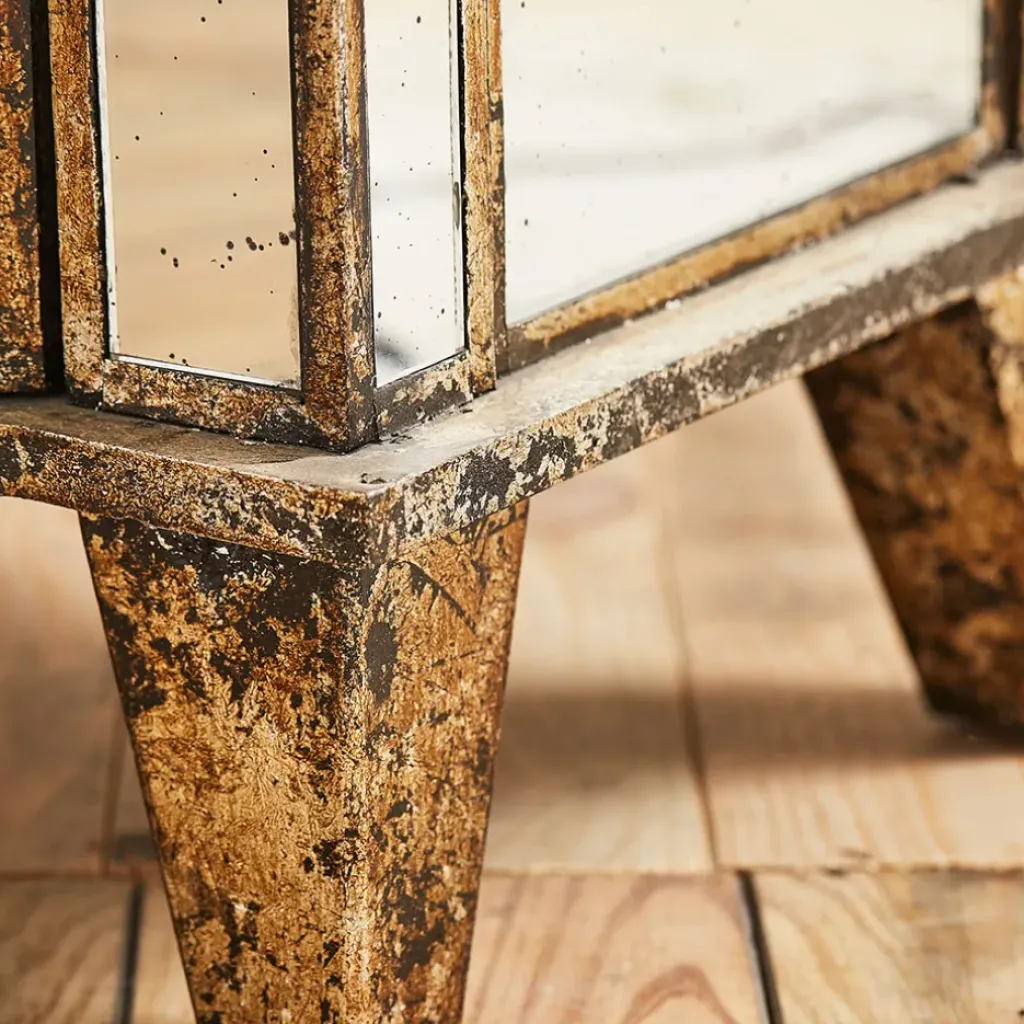 Fabrique de Styles Commode en bois miroir patine 4 tiroirs H88cm* Commodes