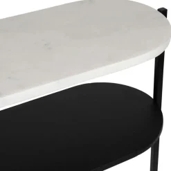 Fabrique de Styles Console avec étagère en marbre et fer blanc et noir 100x30xh80cm - Eskela* Consoles