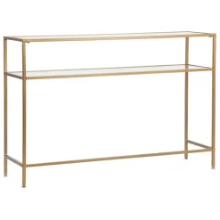 Fabrique de Styles Console en fer et verre 120x33xh80.5cm - Eluminea* Consoles