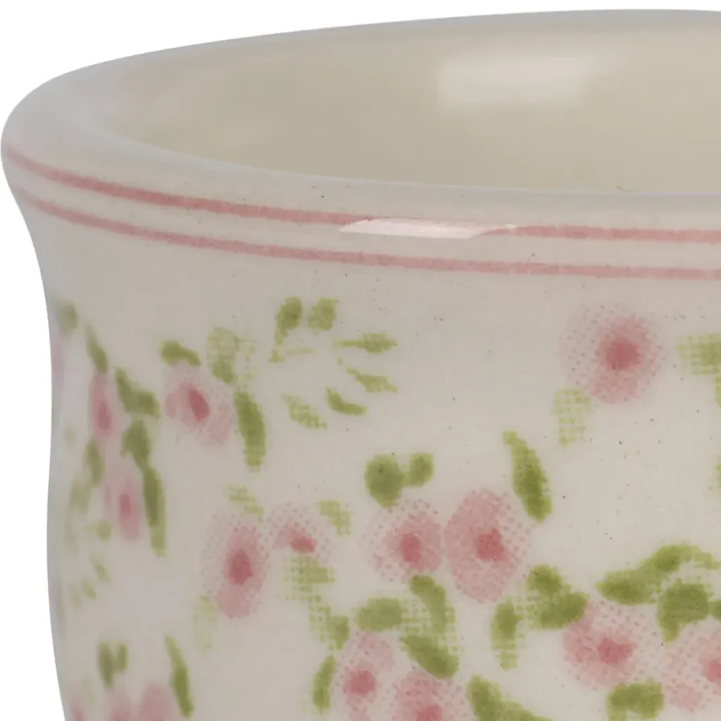 Fabrique de Styles Coquetier en faïence rose et vert d5 - Rose* Accessoires De Table