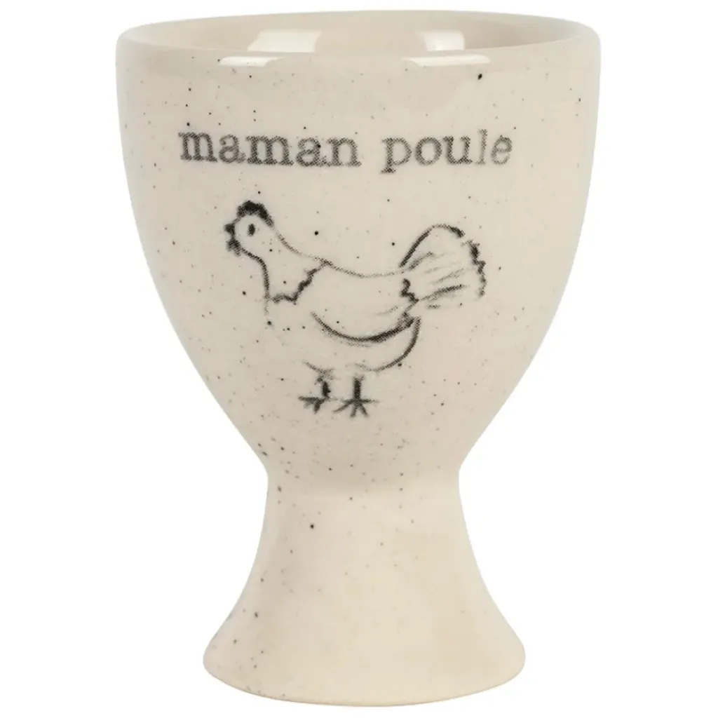 Fabrique de Styles Coquetier Maman poule en grès moucheté - La Ferme* Accessoires De Table