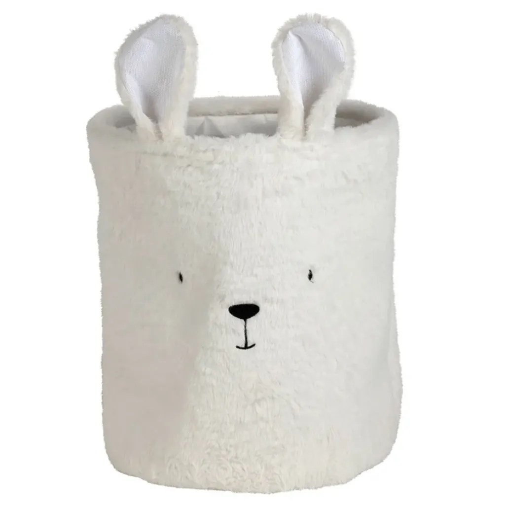 Fabrique de Styles Corbeille ourson en velours écru h35cm - Songes*Enfant Déco
