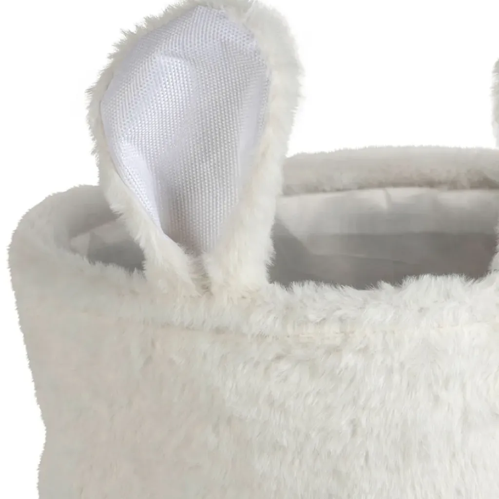 Fabrique de Styles Corbeille ourson en velours écru h35cm - Songes*Enfant Déco