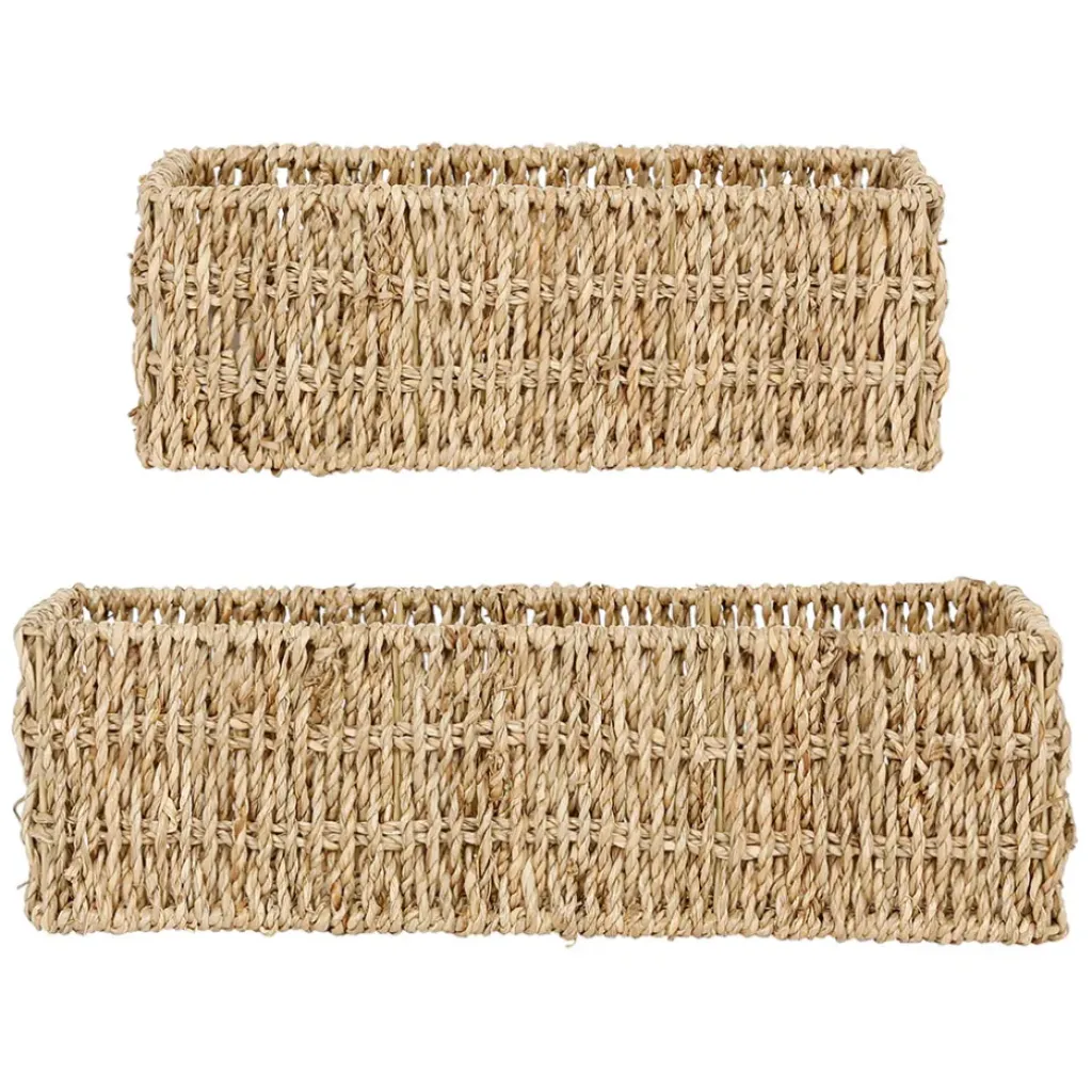 Fabrique de Styles Corbeilles x2 rectangulaire en jonc de mer - borneo* Paniers Et Corbeilles