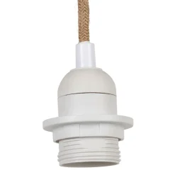 Fabrique de Styles Cordon électrique avec interrupteur en tissu naturel et blanc 1.75m* Ampoules Et Cordons Électriques