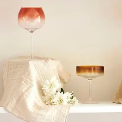 Fabrique de Styles Coupe champagne striée en verre - Funny* Verres À Alcool