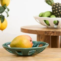 Fabrique de Styles Coupe en grès émeraude moucheté d23cm - Organic* Plats Et Saladiers