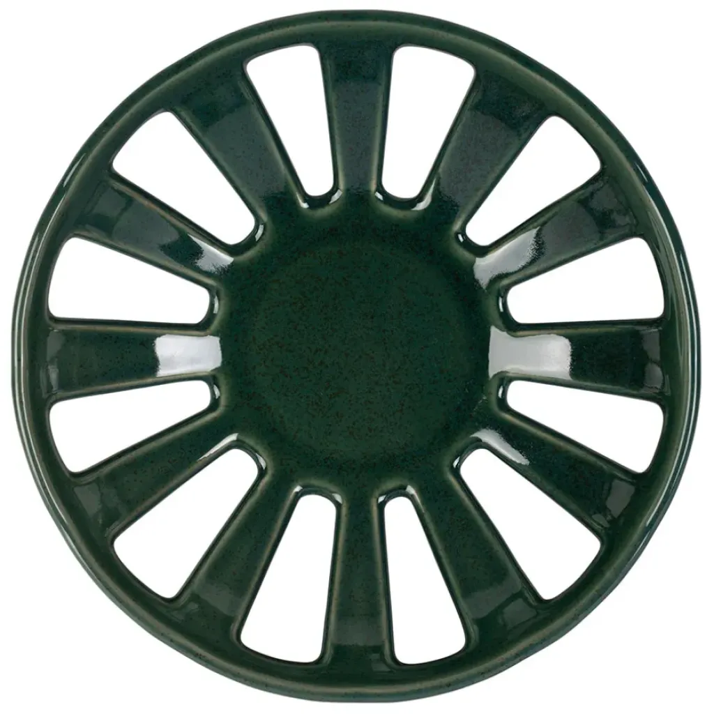 Fabrique de Styles Coupe en grès émeraude moucheté d28cm - Organic* Plats Et Saladiers