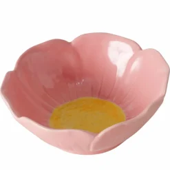 Fabrique de Styles Coupelle Fleur en grès rose pâle et jaune d13cm - Elisa* Bols Et Coupelles