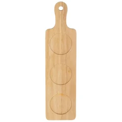 Fabrique de Styles Coupelles x3 en grès nude et plateau en hévéa - Sweet Leaves* Bols Et Coupelles